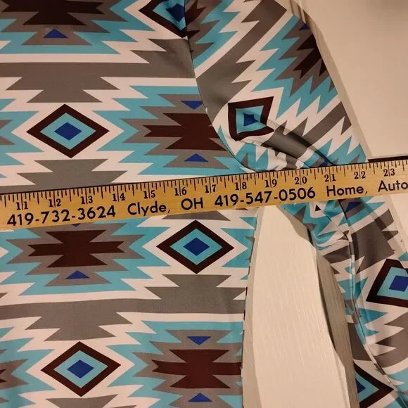 Ranch Dressn shirt womens M Medium western aztec all over 1/4 zip mock neck - Picture 4 of 9